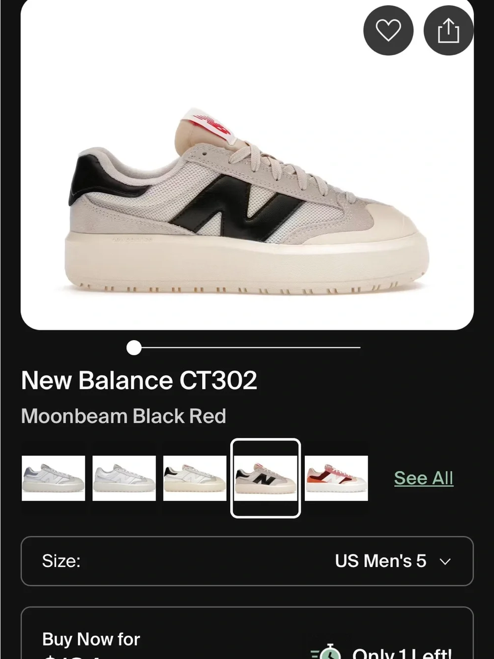 New Balance CT302 Moonbeam Black Red Low-Top Sneakers